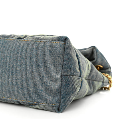 Saint Laurent Denim Quilted Medium Loulou Puffer Monogram Chain Satchel Blue Cinnamon 10 of 10