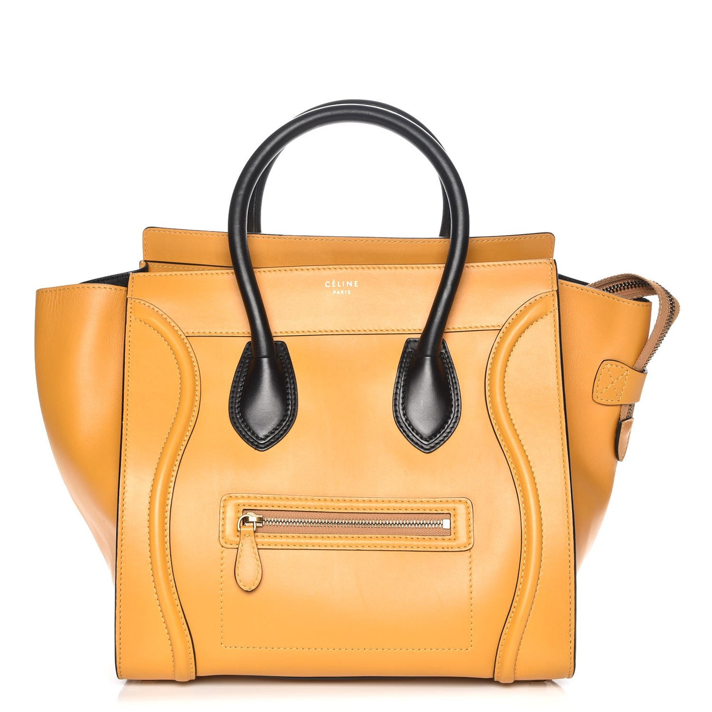 Satin Calfskin Mini Bi-Color Luggage Amber