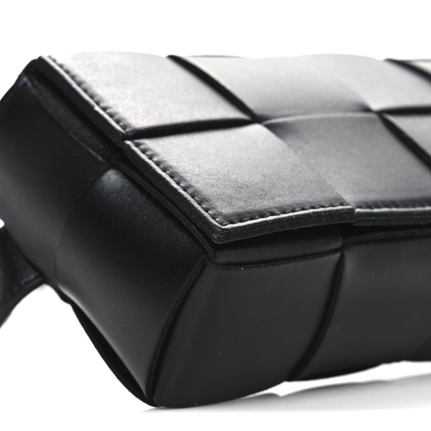 Nappa Maxi Intreccio The Belt Cassette Bag Black