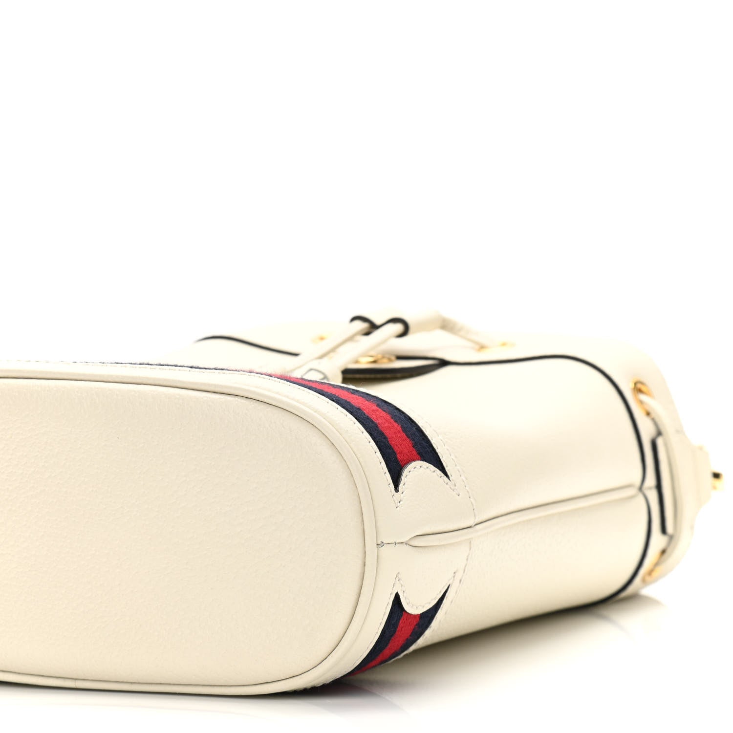Gucci Glazed Textured Calfskin Web Small Ophidia Bucket Bag Mystic White 10 of 10