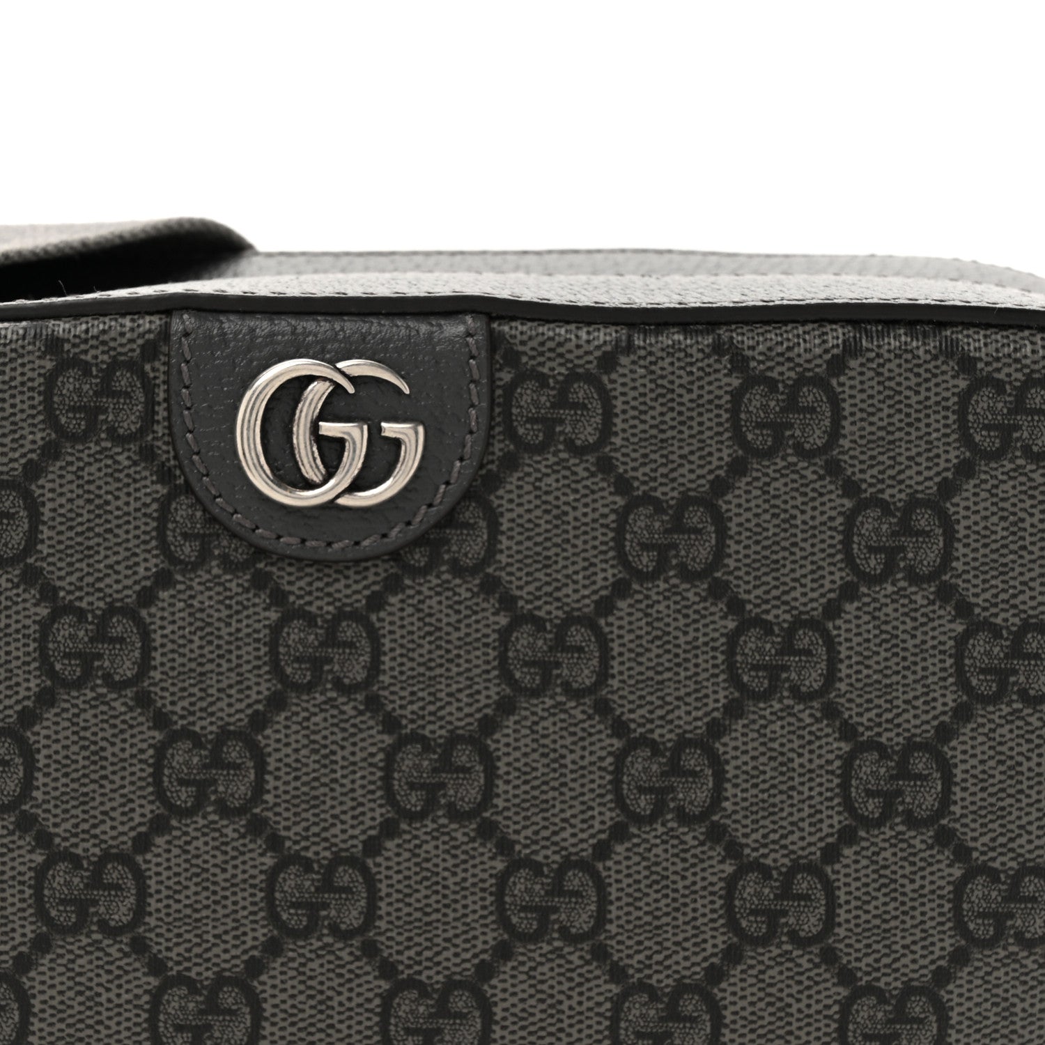 Gucci GG Supreme Monogram Textured Dollar Calfskin Ophidia Shoulder Bag Grey Black Graphite Grey 8 of 10
