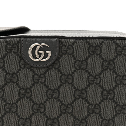 Gucci GG Supreme Monogram Textured Dollar Calfskin Ophidia Shoulder Bag Grey Black Graphite Grey 8 of 10