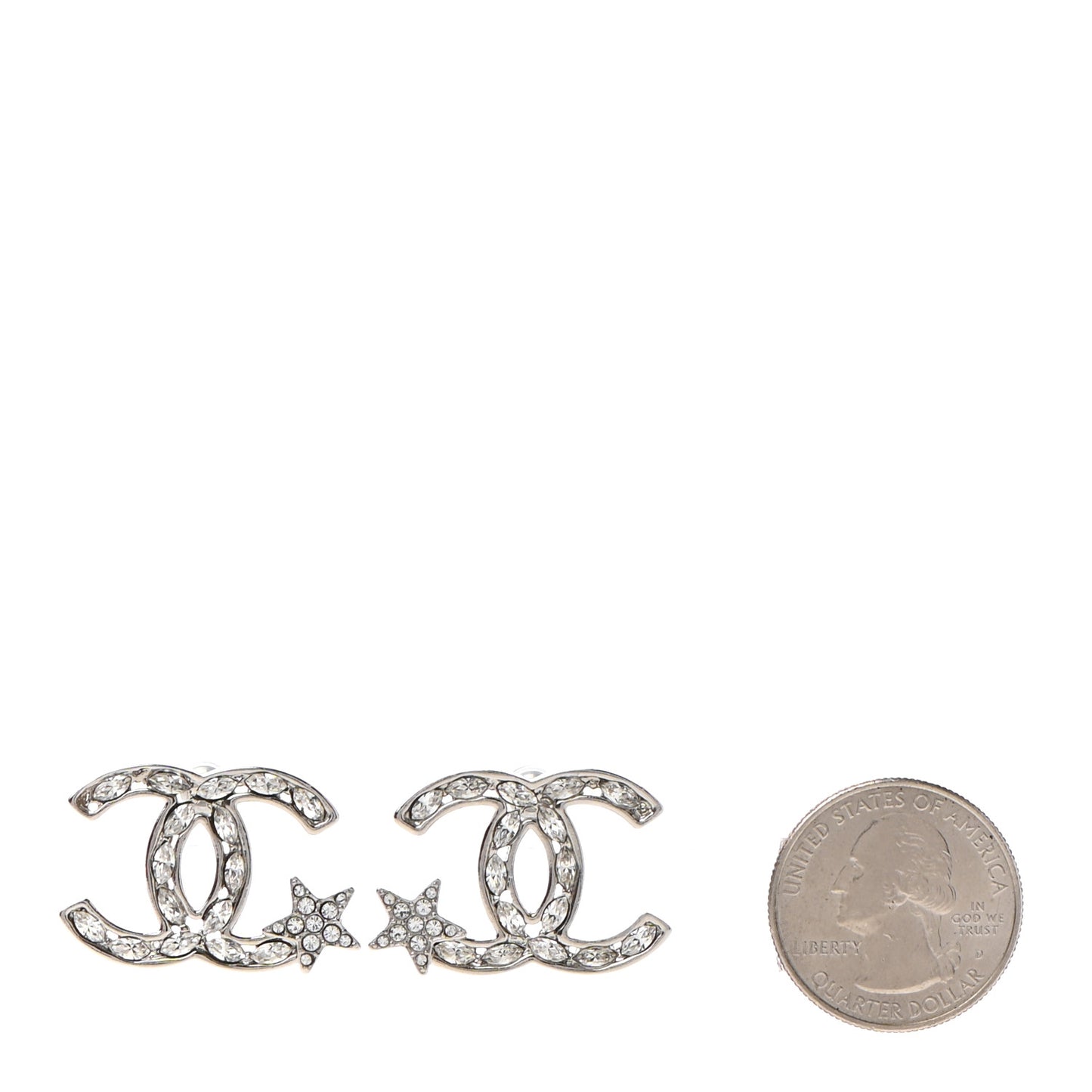 Crystal CC Starfall Earrings Silver