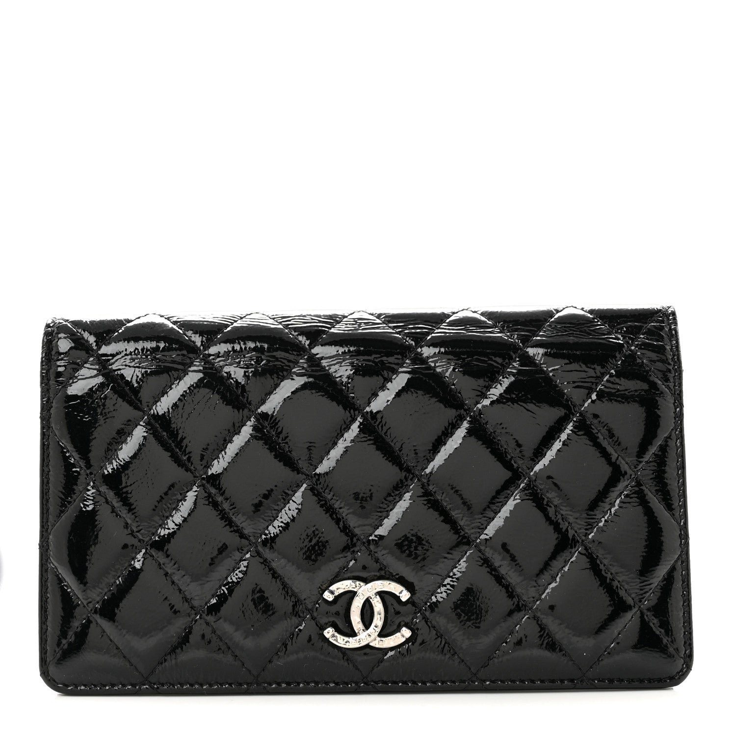 Chanel Patent Quilted Brilliant Yen Wallet Black 1 of 9