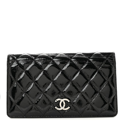 Chanel Patent Quilted Brilliant Yen Wallet Black 1 of 9