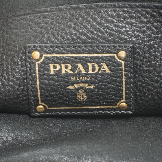 Prada Vitello Daino Shoulder Bag Black 7 of 18