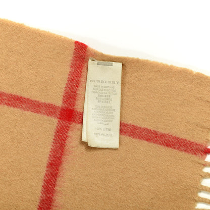 Burberry Cashmere Giant Check Fringe Scarf Camel 4 of 4