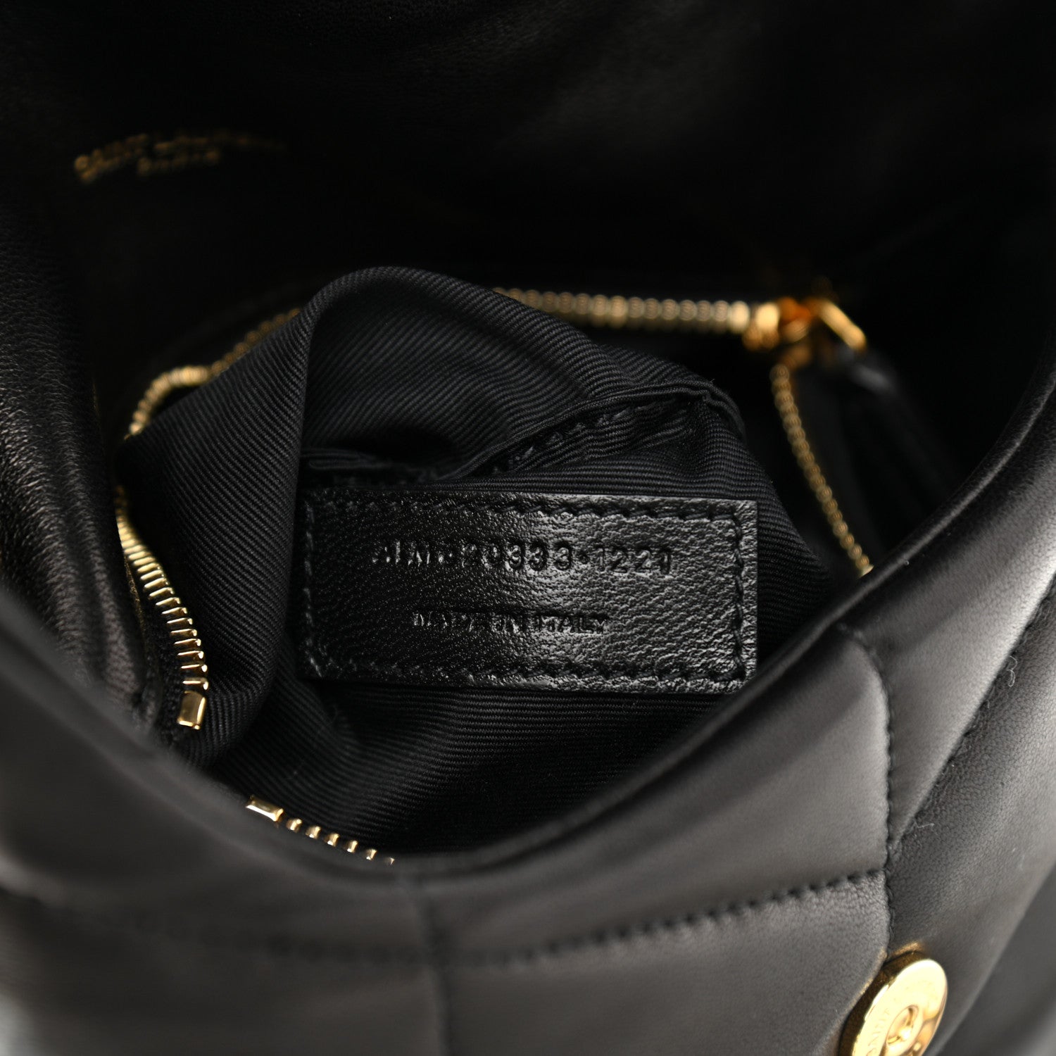 Saint Laurent Lambskin Quilted Toy Loulou Puffer Monogram Chain Satchel Black 8 of 11