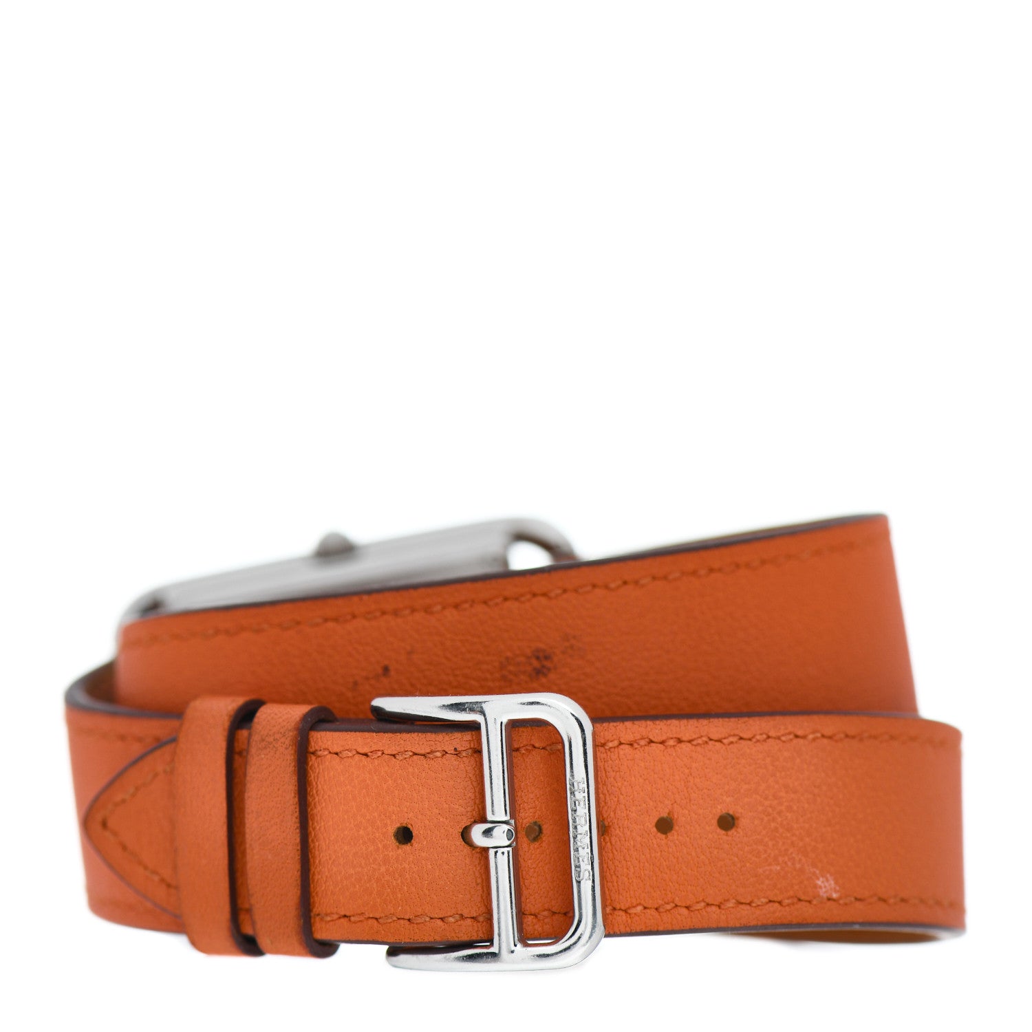 Hermes Stainless Steel Swift 29mm Cape Cod Double Tour Quartz Watch Orange 3 of 4