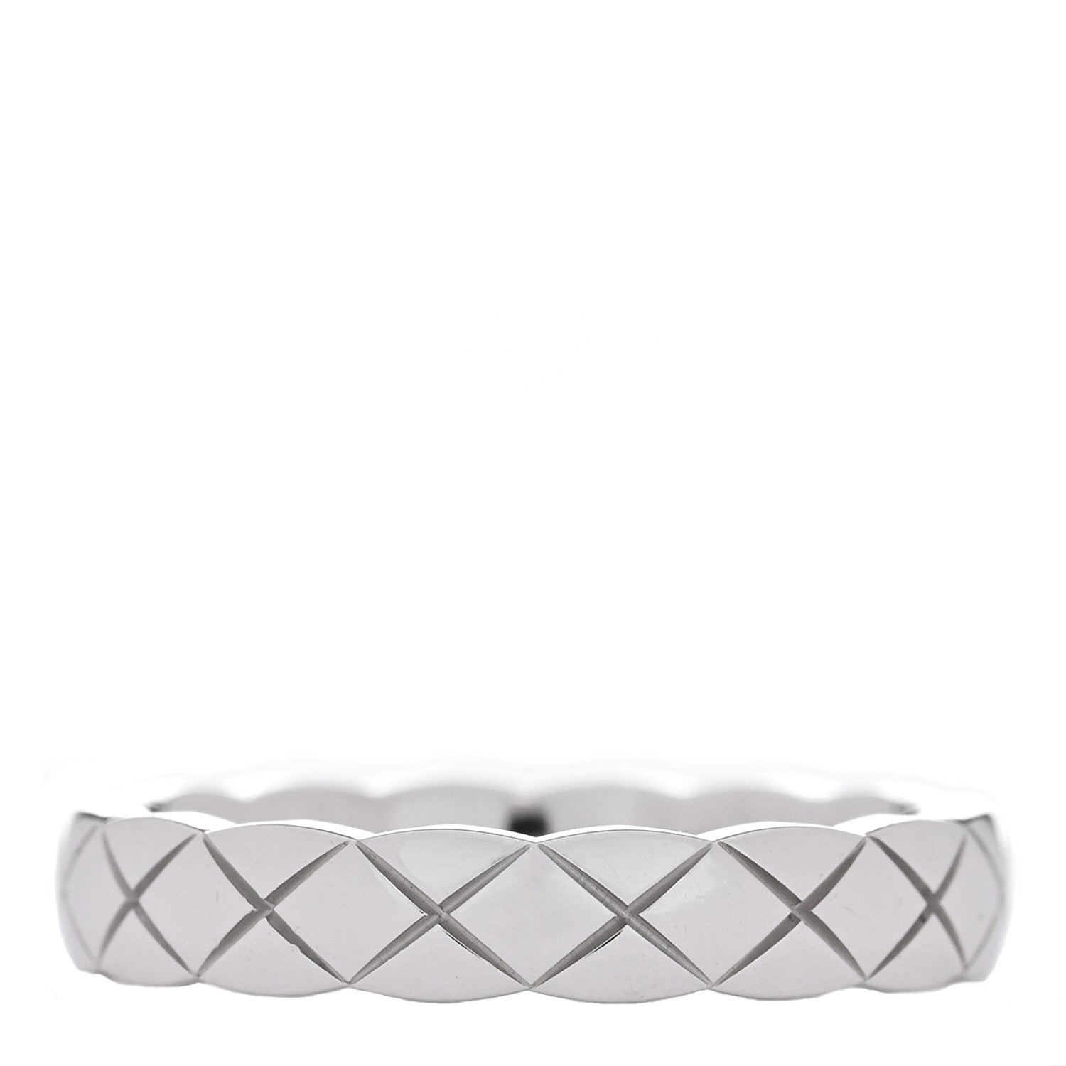 Chanel 18K White Gold Mini Coco Crush Ring 45 3.25 1 of 5