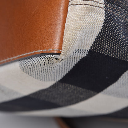 Burberry Canvas Mega Check Medium Tottenham Brit Tote Saddle Brown 14 of 15