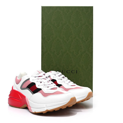 Gucci Lavaredo Eco Fabric Mesh Web Womens Rhyton Reflective Sneakers 37 Great White Water Rose Silver 7 of 7