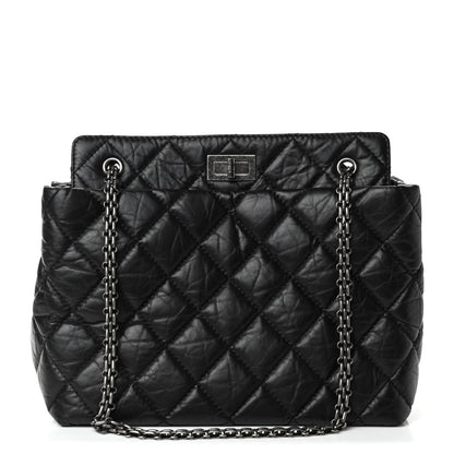 Chanel Aged Calfskin Quilted Reissue 2.55 Tote Black 1 of 4