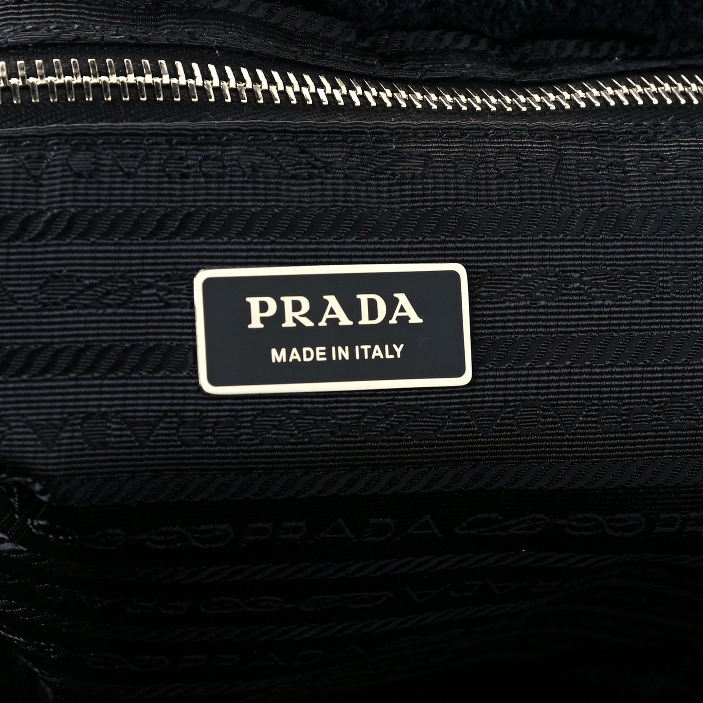 Terry Cloth Tote Bag Black White