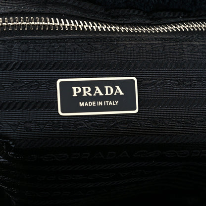 Prada Terry Cloth Tote Bag Black White 6 of 11