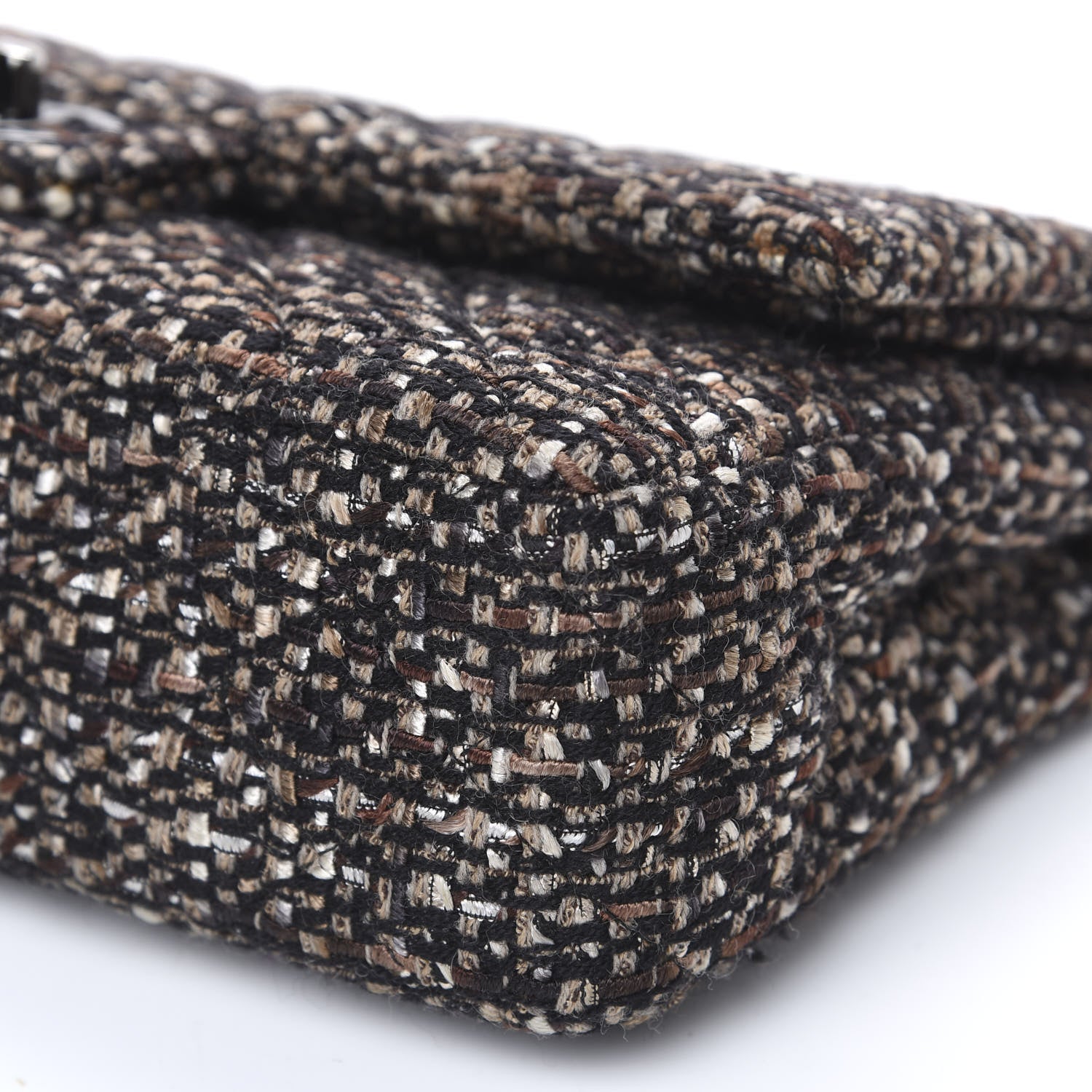 Chanel Tweed Quilted Medium Double Flap Brown 9 of 12