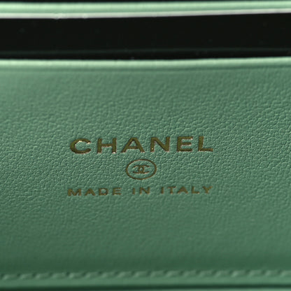 Chanel Lambskin Quilted Small Top Handle Vanity Case With Chain Lilac Light Green 6 of 10