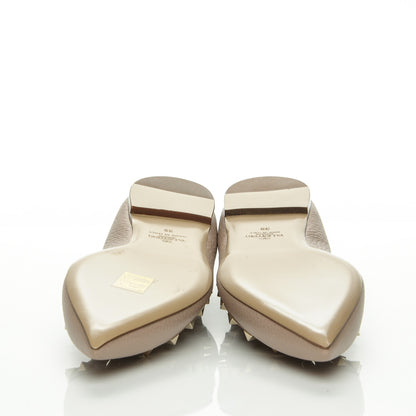 Valentino Garavani Pebbled Calfskin Rockstud Ballerina Flats 39 Poudre 5 of 6