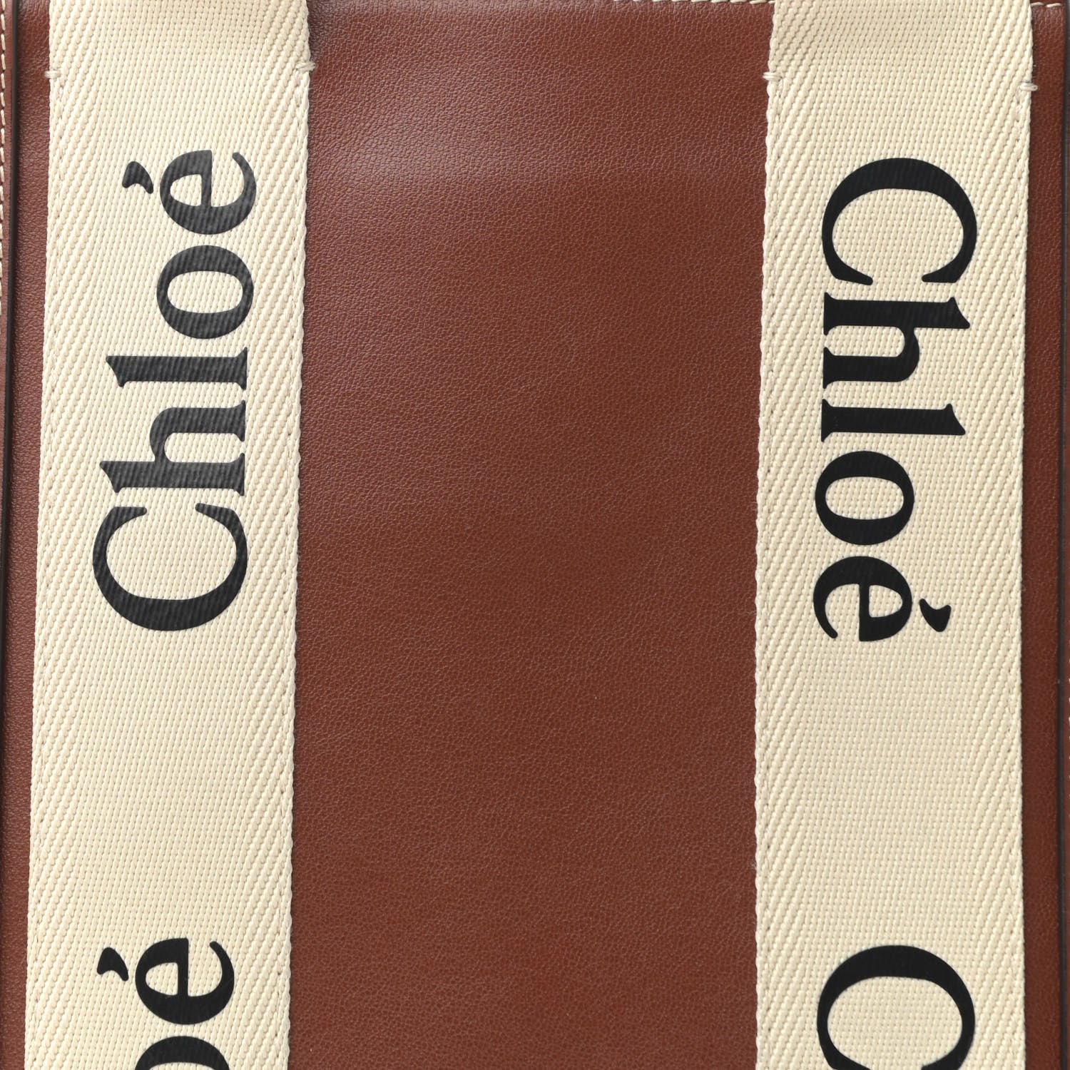 Chloe Calfskin Medium Woody Ribbon Tote Sepia Brown 8 of 13
