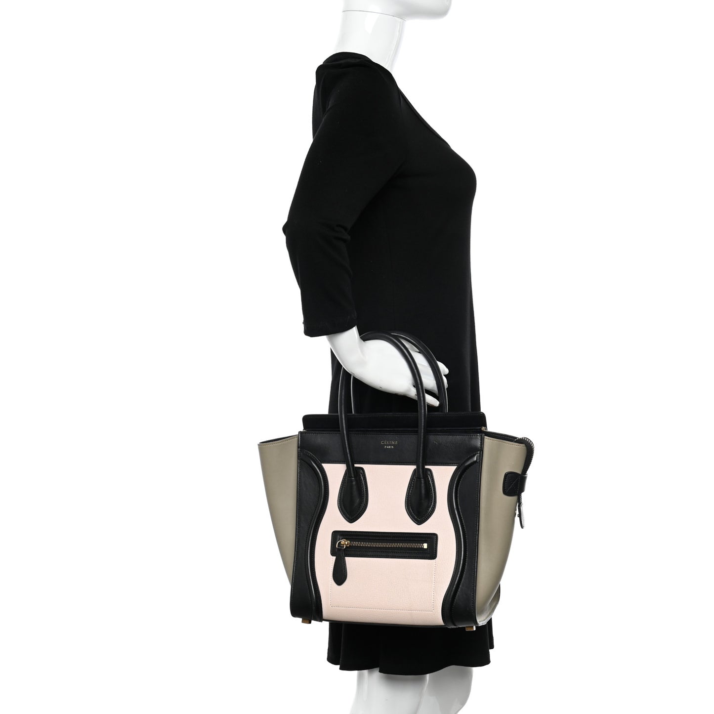 Goatskin Smooth Calfskin Micro Tri-Color Luggage Olive