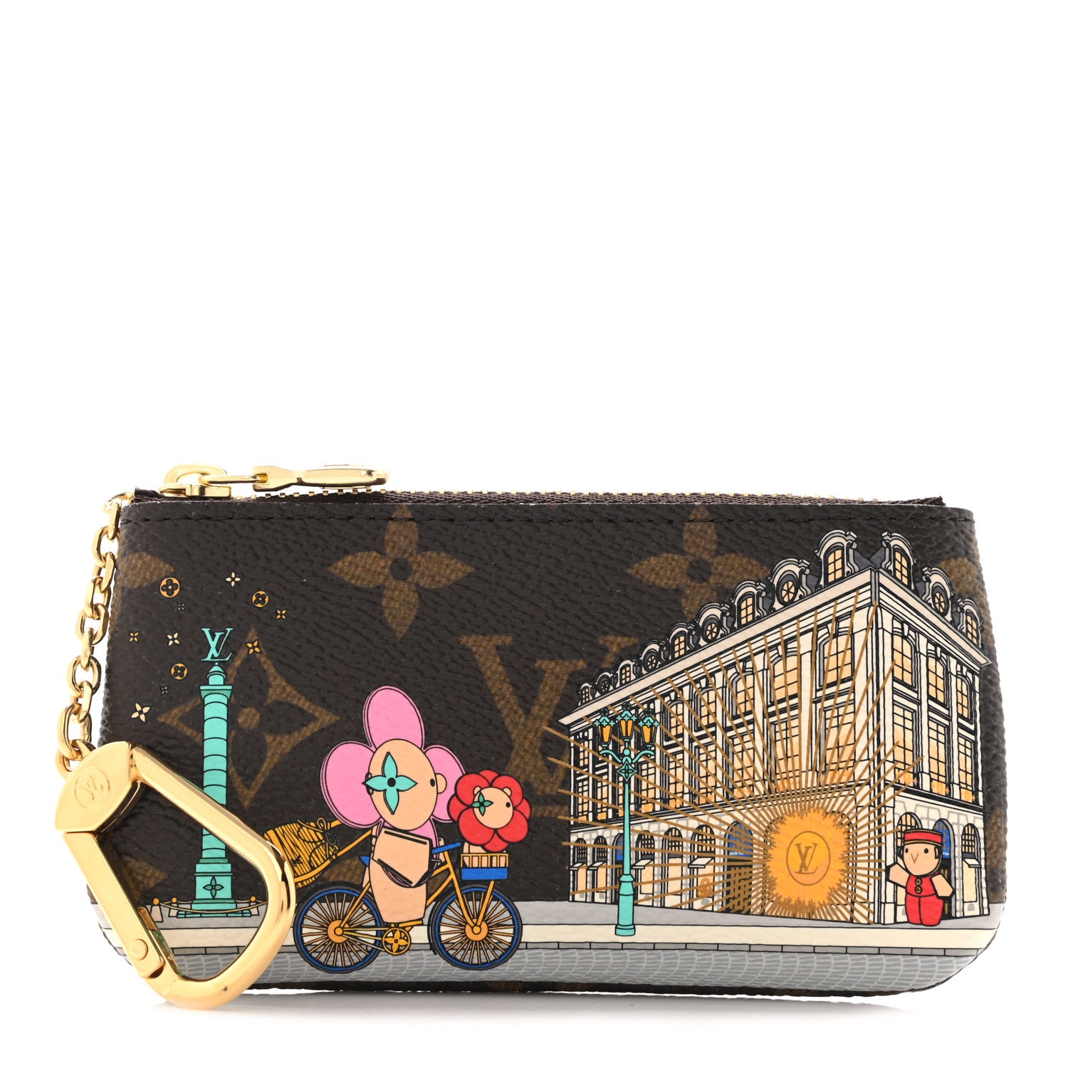 Louis Vuitton Monogram 2022 Christmas Animation Paris Key Pouch Pink 1 of 8