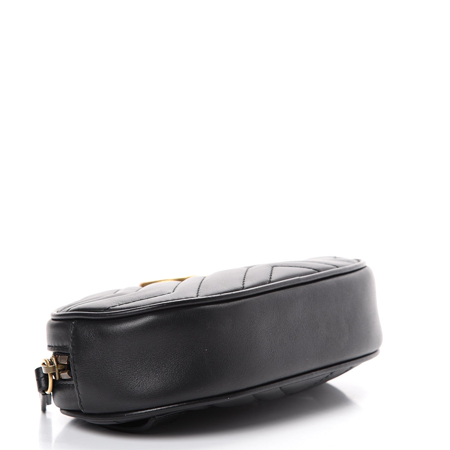 Gucci Calfskin Matelasse GG Marmont Belt Bag 85 34 Black 3 of 11