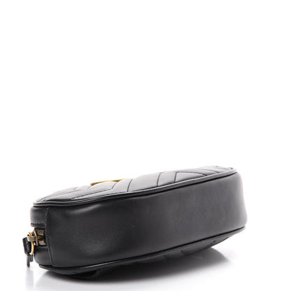 Gucci Calfskin Matelasse GG Marmont Belt Bag 85 34 Black 3 of 11