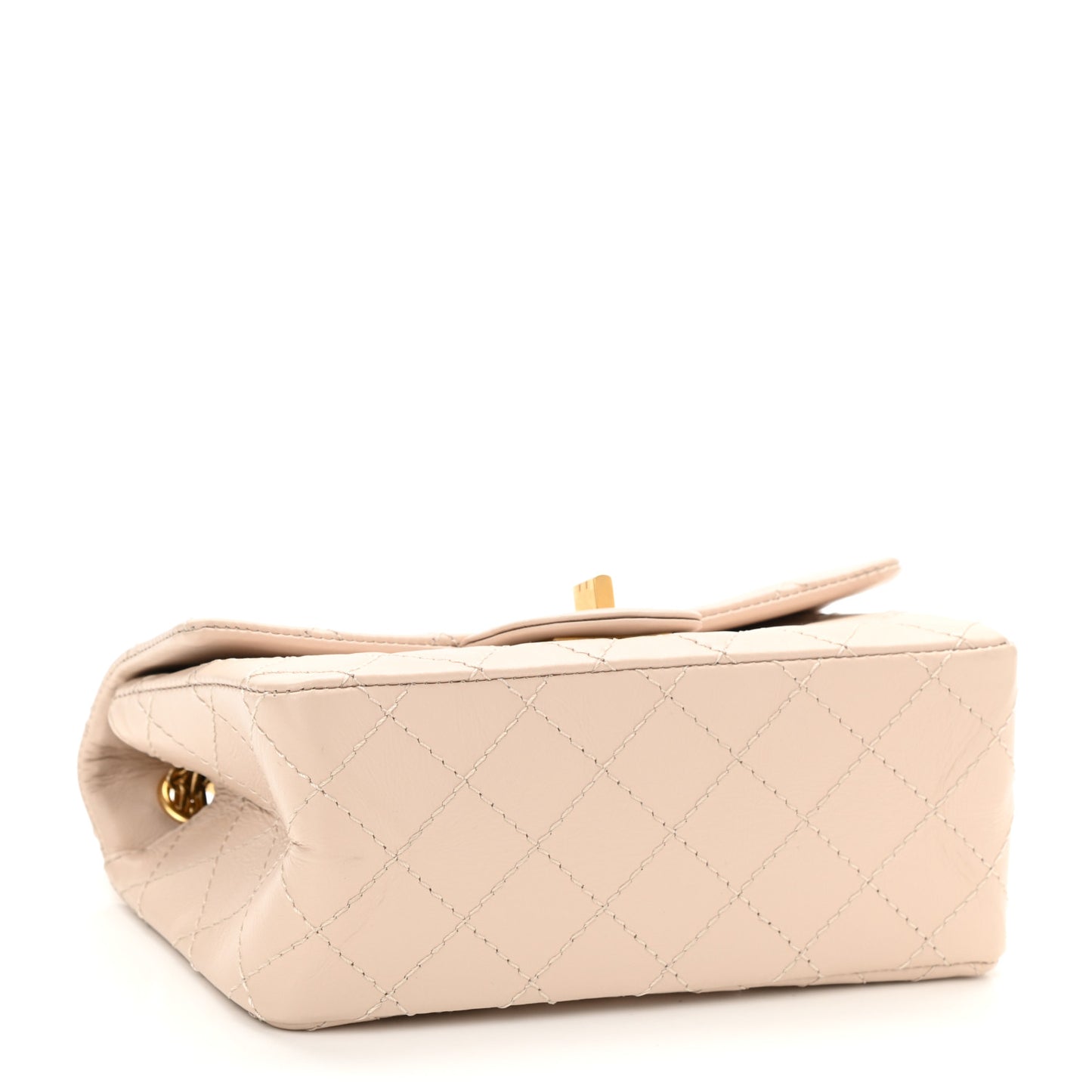 Aged Calfskin Quilted 2.55 Reissue Mini Flap Light Beige