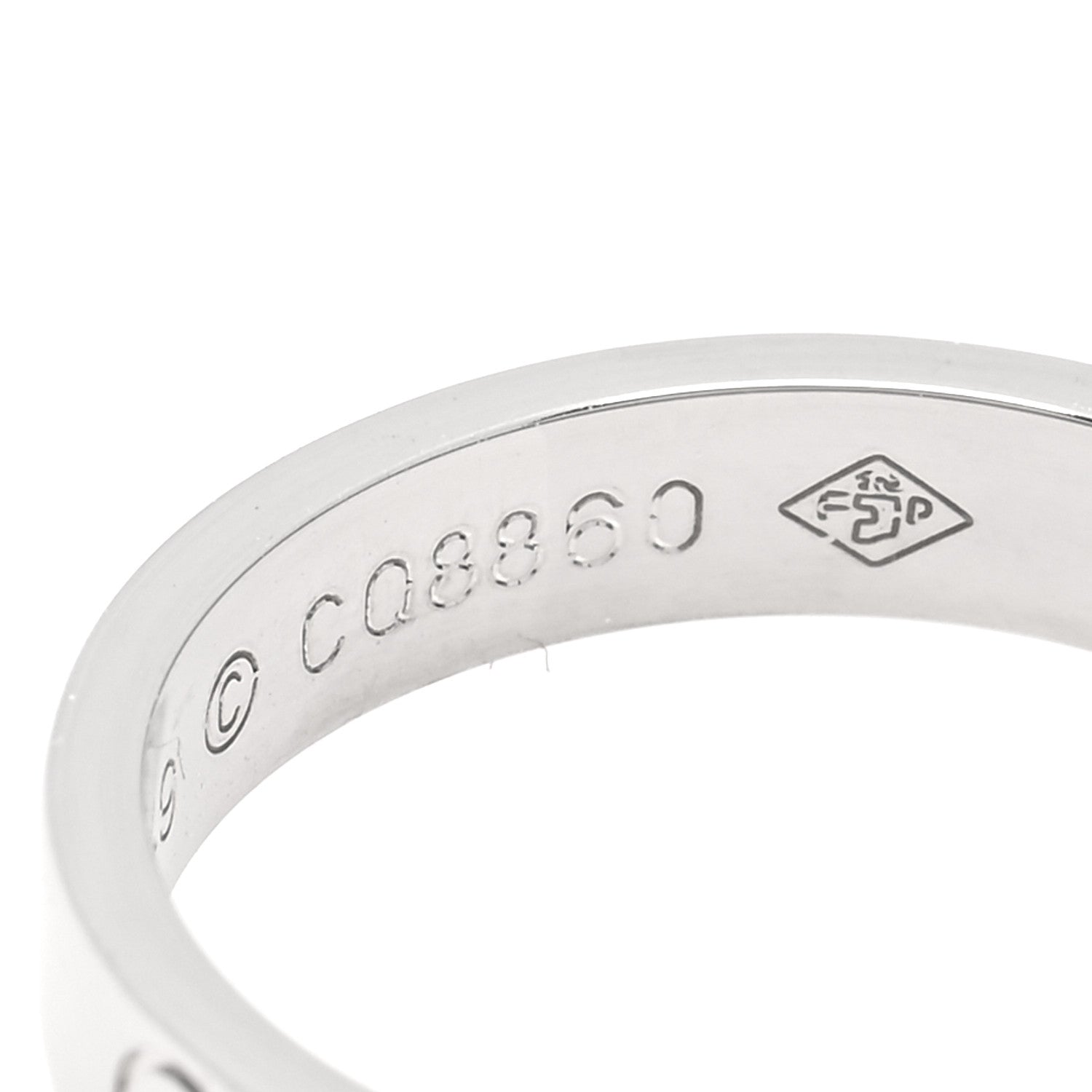 Cartier 18K White Gold 3.5mm LOVE Wedding Band Ring 49 4.75 5 of 5