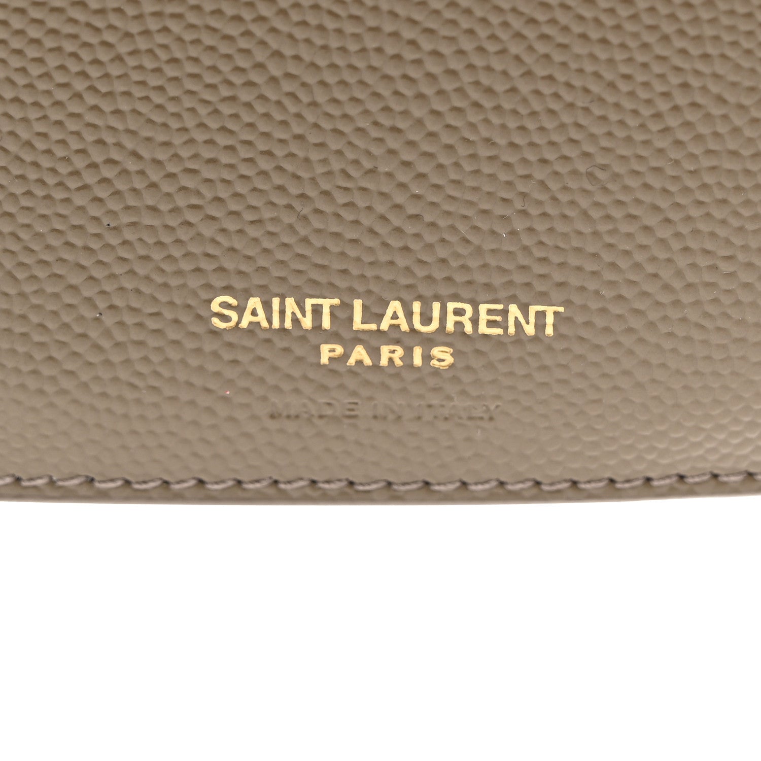Saint Laurent Grain De Poudre Mixed Matelasse Triquilt Monogram Compact Tri Fold Wallet Greyish Brown 6 of 8