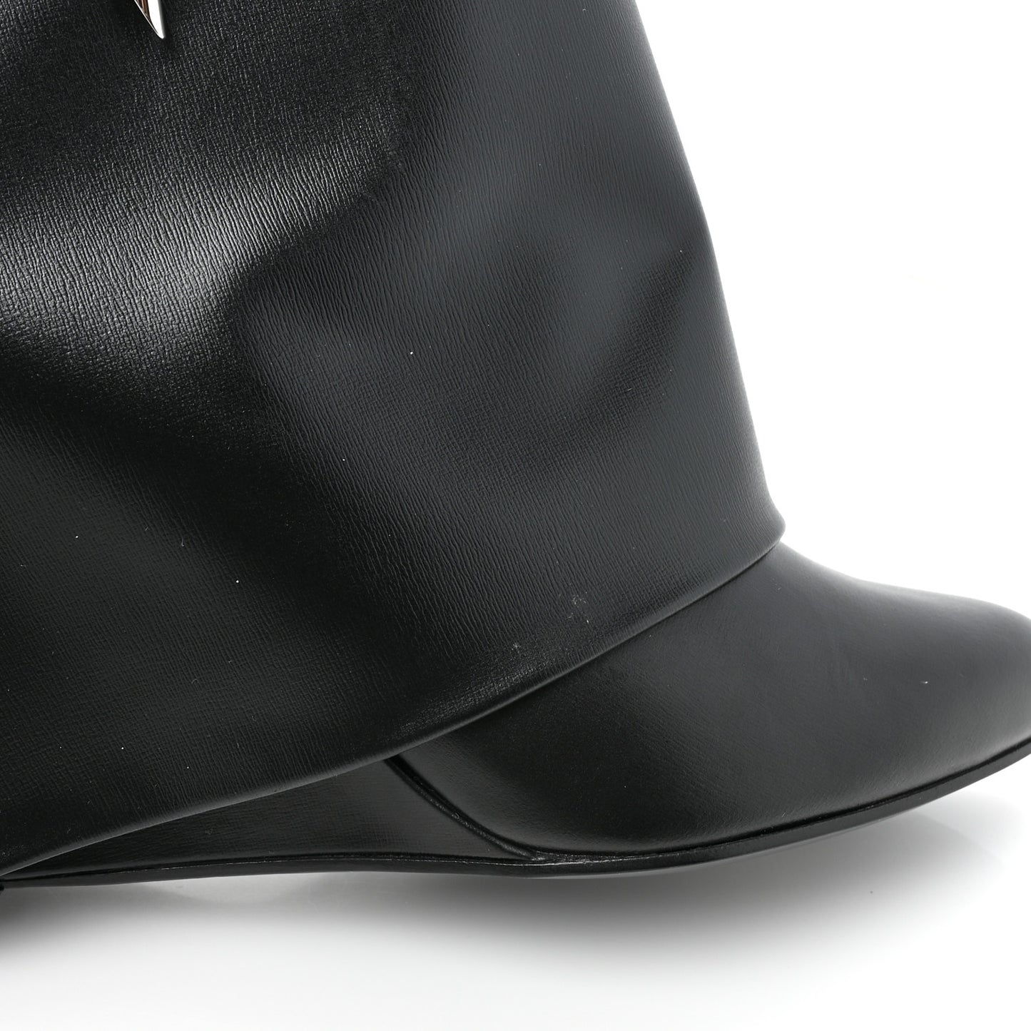 Grained Calfskin Shark Lock Ankle Boots 38.5 Black