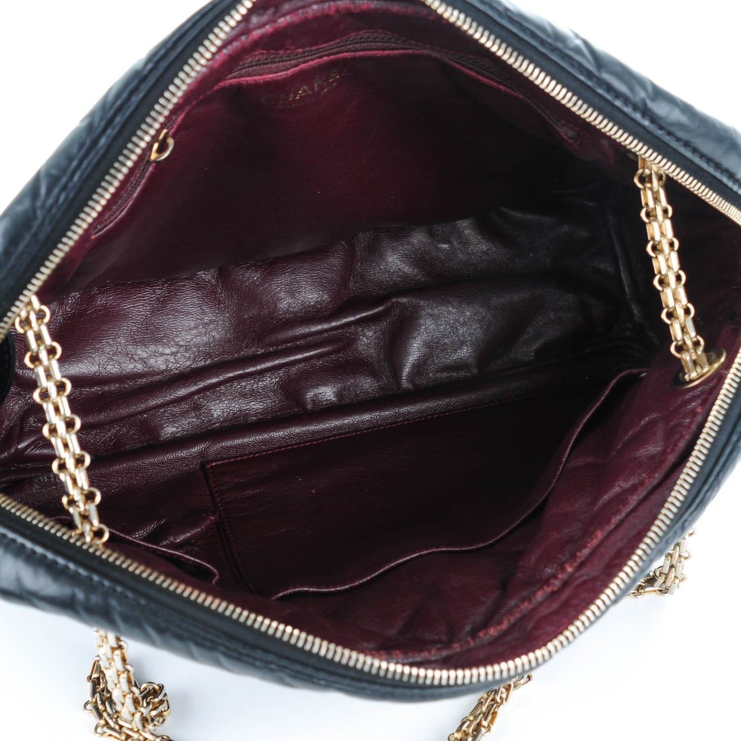 Aged Calfskin Quilted Large Reissue Camera Case Black