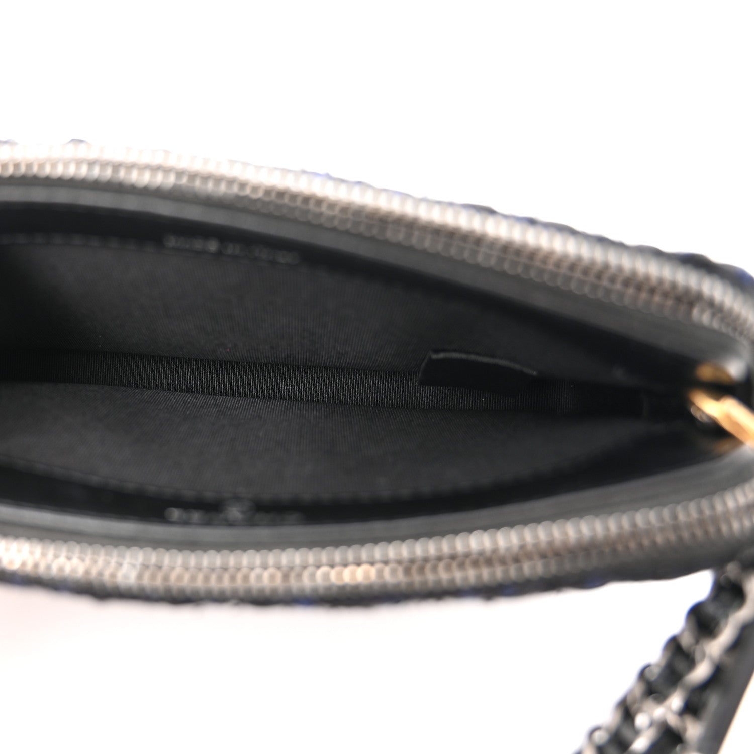 Chanel Tweed Aged Calfskin Quilted Small Gabrielle Clutch With Chain Black Blue 5 of 14