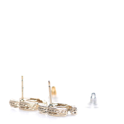 Chanel Crystal CC Earrings Light Gold 4 of 6