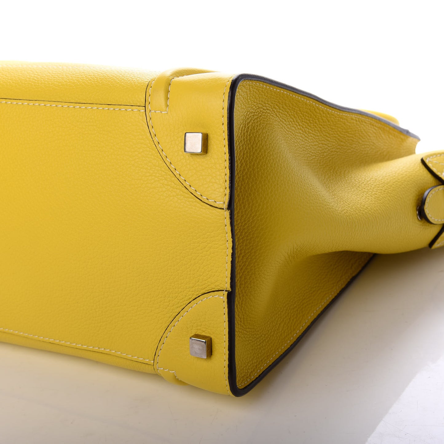 Drummed Calfskin Mini Luggage Citron
