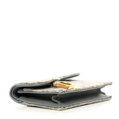 Christian Dior Oblique Saddle Card Holder Gray 4 of 9