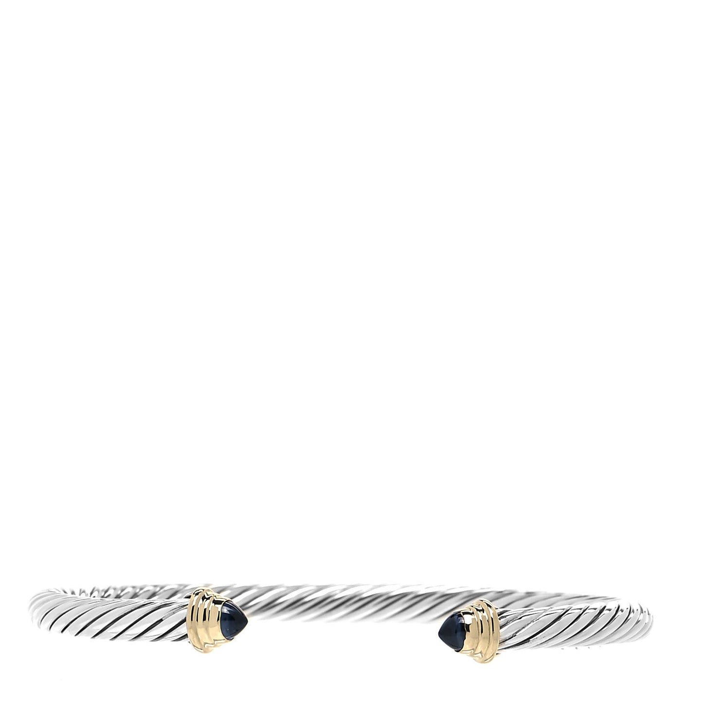 Sterling Silver 18K Yellow Gold Blue Sapphire 4mm Cable Kids Birthstone Bracelet