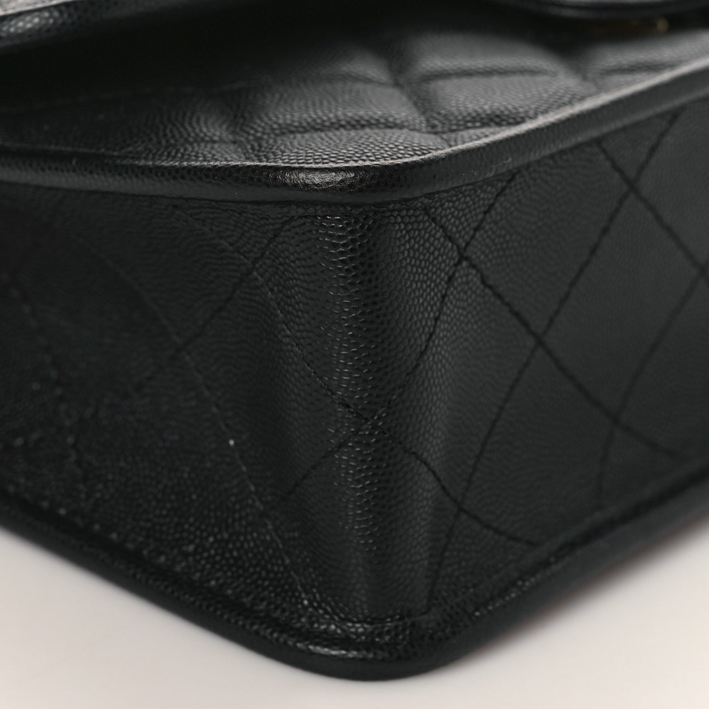 Caviar Quilted School Memory Small Top Handle Flap Black
