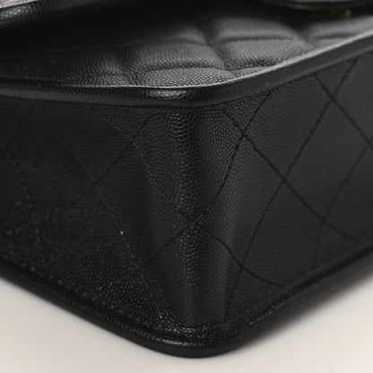 Chanel Caviar Quilted School Memory Small Top Handle Flap Black 8 of 9