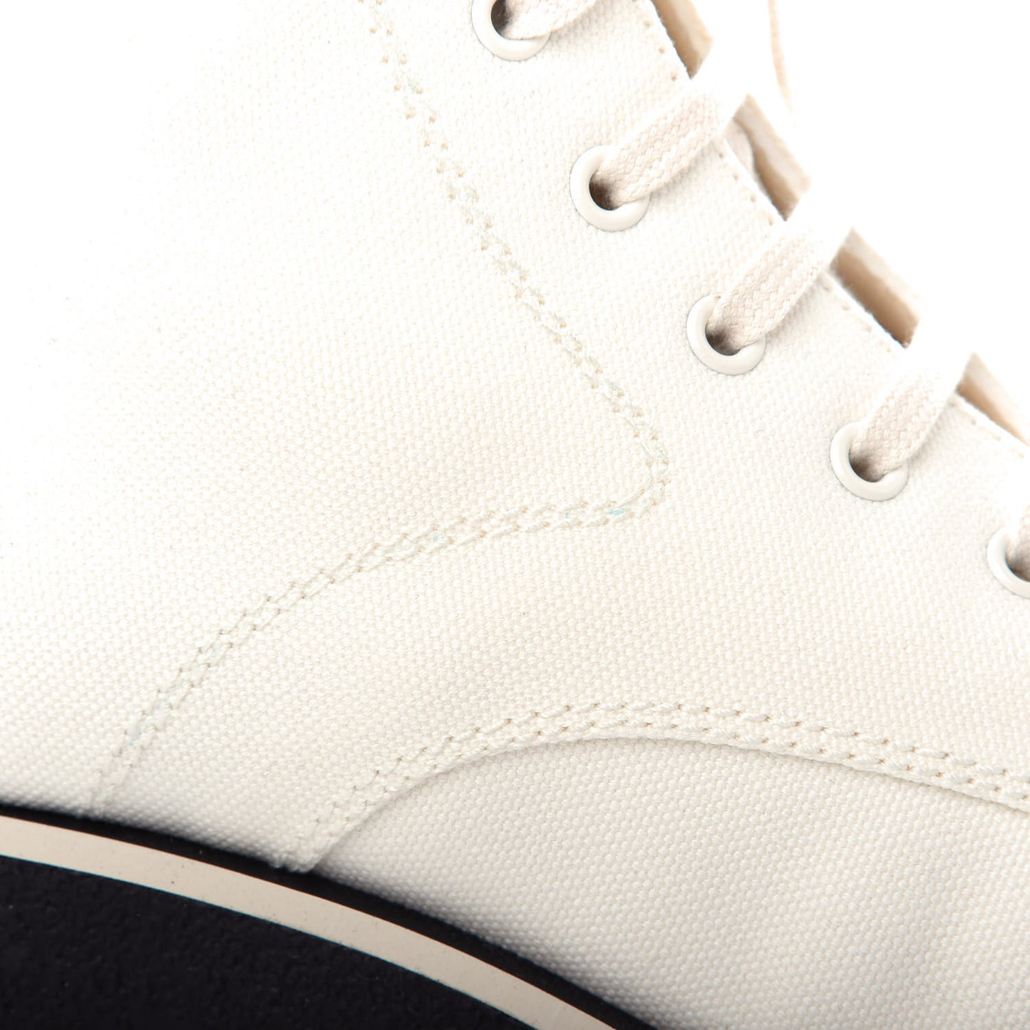 Fabric CC Lace Up Boots 37.5 White