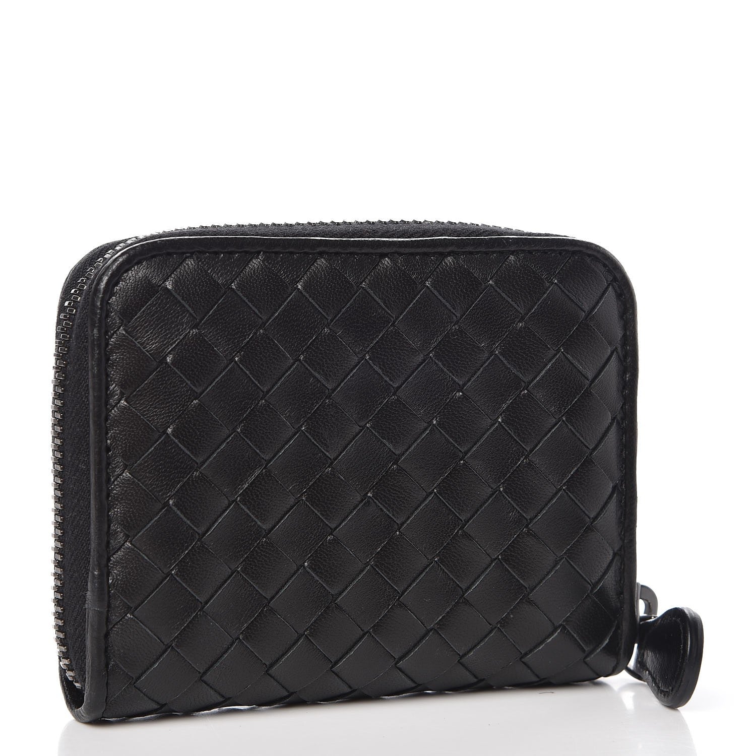 Bottega Veneta Nappa Intrecciato Zip Around Coin Purse Black 3 of 7