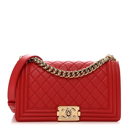 Chanel Calfskin Quilted Medium Boy Flap Red 1 of 10