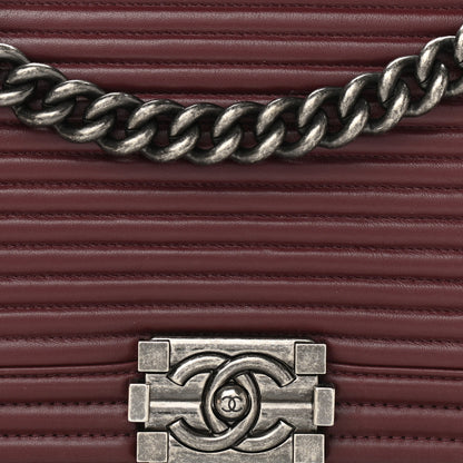 Chanel Calfskin Horizontal Quilted Medium Boy Flap Burgundy 8 of 10