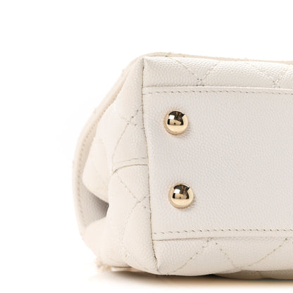Chanel Caviar Quilted Extra Mini Coco Handle Flap White 16 of 19