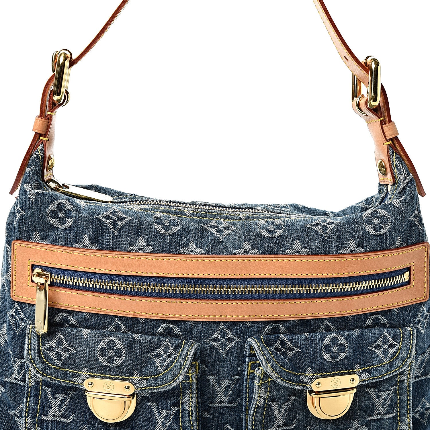 Louis Vuitton Monogram Denim Baggy PM Blue 6 of 8