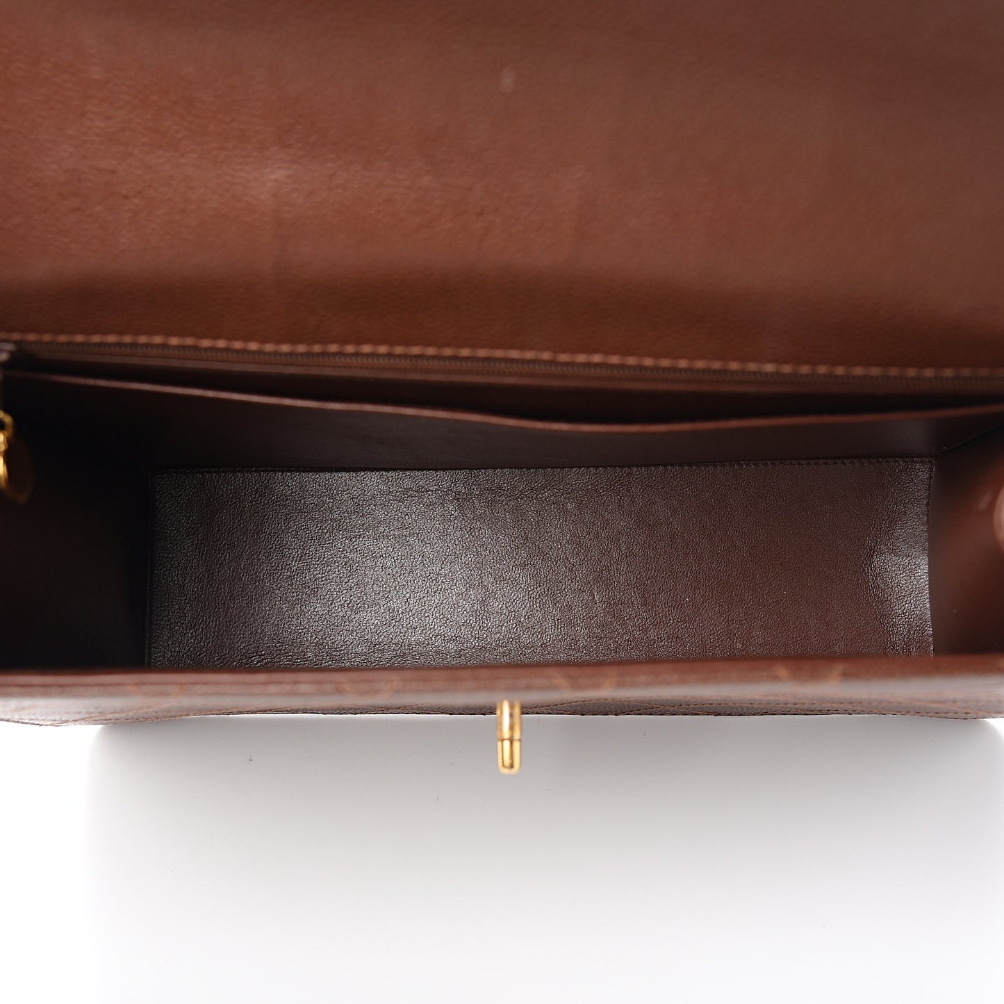 Caviar Stitch Jumbo Single Flap Brown