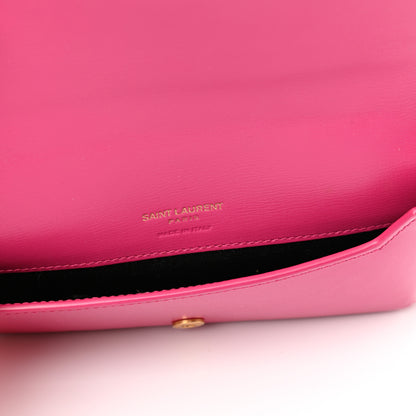 Saint Laurent Smooth Calfskin Monogram Phone Holder Crossbody Fuchsia Couture 5 of 9