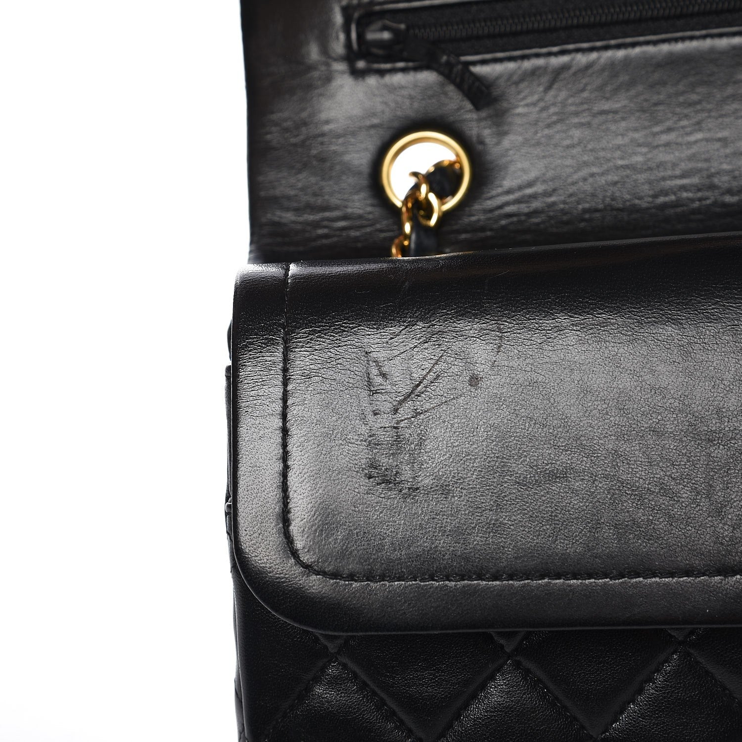 Chanel Lambskin Quilted Medium Double Flap Black 7 of 9