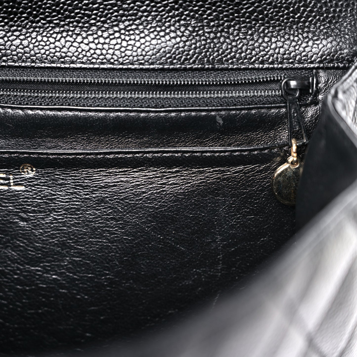 Caviar Quilted Jumbo Kelly Flap Black