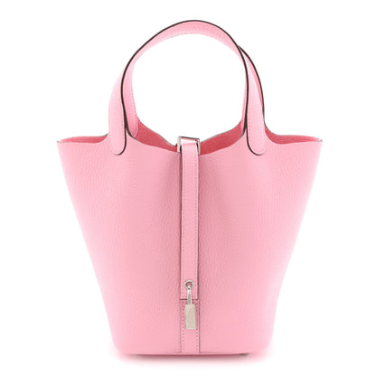 Hermes Taurillon Clemence Picotin Lock 18 PM Rose Sakura 1 of 11